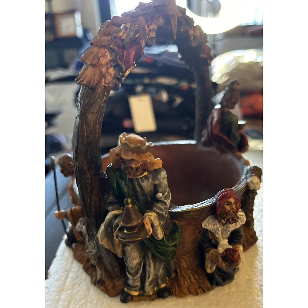 Cedar Creek Nativity Christmas Decor‎ Plant Candy Dish Vintage Mary Joseph Jesus